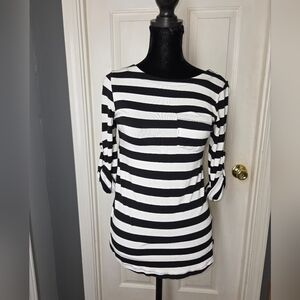 Black and White Striped Women's Top Size Xsmall